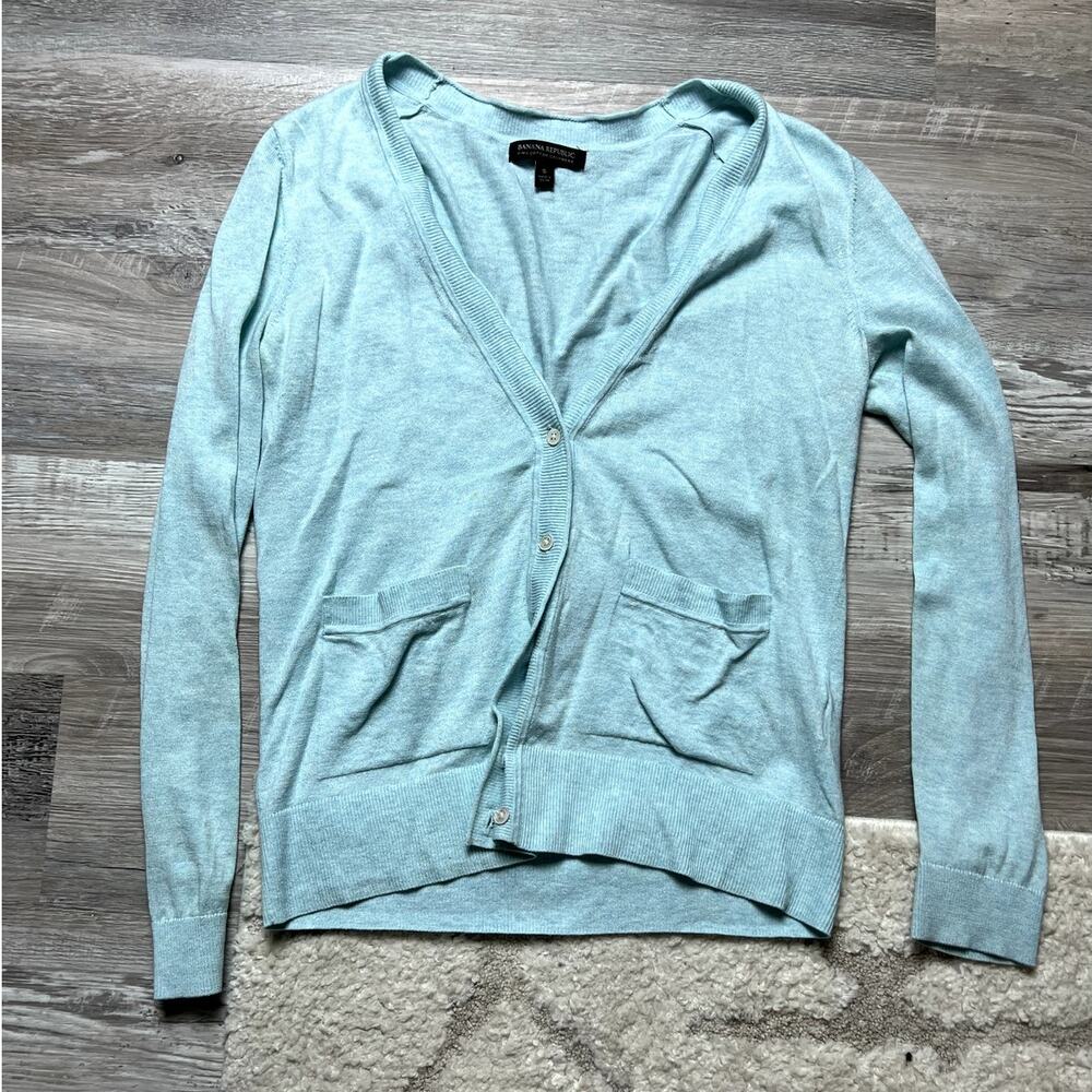 Banana Republic Pima Cotton Cashmere Cardigan Minimalist Corpcore Classic Small